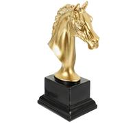SHINEOFI Statuette Tête de Cheval en Résine, Ornement Décoratif de Table | Style Antique Créatif, Détails Fins et Aspect Artistique, Accessoire Décoratif Solide en Coloris Or