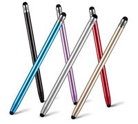 SHINEOFI Stylet Capacitif pour Tablette et Smartphone, Lot de 6 Stylets Doubles Pointes en Métal et Silicone, Stylo Tactile Précis, Multicolore, Portable, pour Écriture et Dessin sur Écran