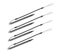 SHINEOFI Stylet Tactile Résistif avec Cordon à Ressort, Stylo Porte-clés pour Écrans Résistifs, Lot de 4, Usage Professionnel Industriel et Caisse, Métal Argenté Anti-Perte, Écriture