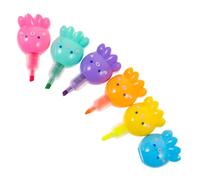 SHINEOFI Stylo Fluorescent Surligneur 6 Pcs Octopus Silicone Coloré Ensemble Écriture Étudiants Garçon Et Filles Fournitures Scolaires