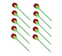 SHINEOFI Stylos à Bille Peluche Rose Réaliste Stylo Floral Doux pour Écriture Fluide Fournitures de Bureau et Cadeaux Saint-valentin pour Garçon Fille et Étudiants Lot de Rouges