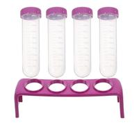 SHINEOFI Support à Tubes à Essai 4 Emplacements 4 Tubes Gradués Support de Laboratoire Polyvalent pour Expériences Scientifiques Organisateur Pratique Accessoire de Recherche Professionnel