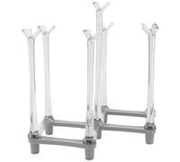 SHINEOFI Support à Verres à Pied Rétractable PP Gris Séchage Pratique et Design Créatif Rack de Rangement Escamotable pour Gobelets à Vin Organisateur Compact et Robuste pour Cuisine