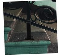 SHINEOFI Support Acier Inoxydable pour Balustrade Verre Pince de Fixation sans Perçage Montage Au Sol pour Garde Corps Piscine et Escalier Intérieur Finition Mate Noire avec Vis et Cache