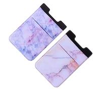 SHINEOFI Support Adhésif Porte-Cartes Marbre pour Téléphone Portable Unisexe, Fixation Solide, Matériau Solide, Style Marbré Rouge et Violet, Taille Compacte, Pochette Arrière Pratique