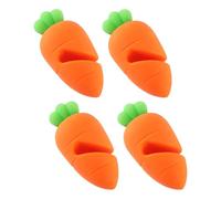 SHINEOFI Support de Couvercle Anti-Déversement en Silicone Résistant à la Chaleur Lot de 4 Lève-Couvercles Latéraux Couleur Carotte Accessoire la Cuisine pour Casseroles à Soupe Cuisson