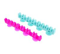 SHINEOFI Support de Pinceaux de Maquillage en Silicone 2 Pièces Vert et Rose avec Ventouse, Organiseur de Séchage à L’air pour Salle de Bain, Rangement Pratique pour Brosses Cosmétiques