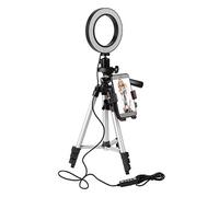 SHINEOFI Support de Téléphone avec Lumière Anneau Dimmable Trépied Holder Multifonctionnel pour Live Streaming Selfie et