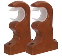 SHINEOFI Support de Tringle à Rideaux Plafond Lot de 2 Set de Crochets 28 Mm en Bois de Teck, Fixation Fiable Salon et Chambre, Accessoires Robustes pour Rideaux et Décoration