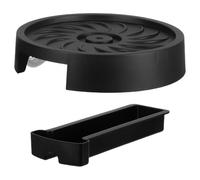 SHINEOFI Support Mobile pour Pot de Fleurs Rond en Abs Noir avec roulettes et Soucoupe de Drainage, Stabilité Renforcée pour Jardin et Intérieur