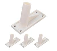 SHINEOFI Support Mural pour Mâts de Drapeau en Métal Beige, Finition Résistante aux Intempéries, Lot de 4 Pièces, pour Bâtiments Gouvernementaux et Écoles