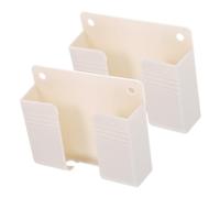 SHINEOFI Support Mural Téléphone Portable Multi-Fonction sans Perçage, Lot de 2, Organisateur Adhésif, Compatible Recharge, Usage Salle de Bain et Bureau, Couleur Blanc, Taille Standard