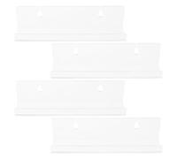 SHINEOFI Support Mural Vinyle en Acrylique Transparent, Lot de 4 Porte-disques Vinyles, Rangement Mural Pratique pour Albums et Collections, Présentoir Compact pour Salon ou Bureau