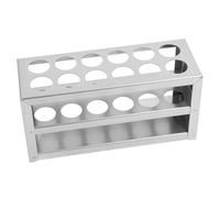 SHINEOFI Support pour Tubes à Essai en Inox 12 Emplacements 21 MM Porte-Tubes Réutilisable et Stable pour Laboratoire Égouttoir Robuste pour Tubes d'Échantillonnage Accessoire