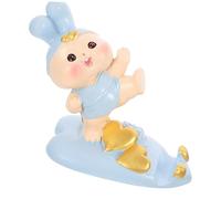 SHINEOFI Support Téléphone Portable Résine Lapin Kung Fu Bleu Support Bureau Décoratif Pratique et pour Maison
