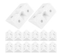 SHINEOFI Supports d'Angle en Plastique Blanc 50 Unités Vis Cachées, Équerres Renforcées pour Étagères Murales, Cloisons et Meubles