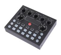 SHINEOFI Table de Mixage Musicale Externe Double Entrée Micro, Carte Son RGB et Modificateur Voix pour Diffusion en Direct à Deux Personnes sur Téléphone et Ordinateur