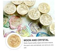 SHINEOFI Tampon Sceau Cire Rétro Cuivre et Motifs Lune et Cristal Cachet Décoratif DIY pour Invitations Enveloppes et