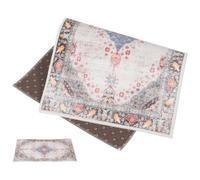 SHINEOFI Tapis de Sol Décoratif Tapis Ethnique Rétro à Fleurs, Polyester, Lavable en Machine, Toucher Confortable, pour Chambre et Salon, Style Bohème, Rose Poudré