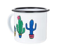 SHINEOFI Tasse à Café Émaillée Vintage 350 Ml en Émail Léger et Incassable pour Maison et Bureau Style Cactus Mug à Thé Rétro Gobelet D'eau Simple Boisson Chaude et Froide
