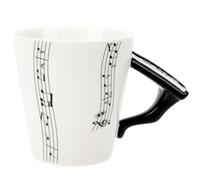 SHINEOFI Tasse à Café en Céramique 400 Ml Motif Musique Piano et Guitare Mug Décoratif pour Petit-Déjeuner Tasse à Eau et Présent Original pour Amateurs de Musique