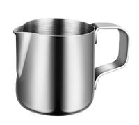 SHINEOFI Tasse à Lait Inox 100 Ml Argentée pour Latte Art Pichet Mousseur de Lait pour Cappuccino Tasses à Café Maison Accessoire la Cuisine Barista Compatible