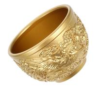 SHINEOFI Tasse à Shot Vintage en Laiton Doré Motif Dragon et Phénix, Coupe D'offrande Bouddhiste Compacte pour Thé, Espresso et Rituels, Bol Sacré Décoratif pour Cérémonie, Set 1 Pièce