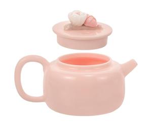 SHINEOFI Théière en Céramique Rétro Motif Floral Pincé la Main, Théière Portable de Style Traditionnel, Outil de Service du Thé pour Infusion Quotidienne, Vaisselle de Salon de Thé