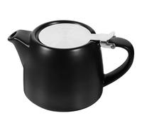 SHINEOFI Théière en Céramique Semi-Mate Noire 600 Ml Passoire en Inox Bouilloire Cuisine Compacte pour Infusion de Thé en Vrac Bouilloire Maison Bureau