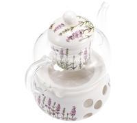 SHINEOFI Théière en Verre avec Infuseur Amovible 1,2 L Compatible Plaques Céramiques, Bouilloire Multifonctionnelle pour Maison et Salon, Service à Thé Pratique pour Infusion Vrac et