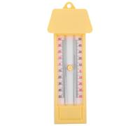 SHINEOFI Thermomètre Mini Maxi Extérieur Intérieur, Thermomètre Météorologique Mural en Abs Beige, Affiche 2 Unités et Mémorise les Températures pour Serrage et Jardin
