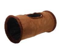 SHINEOFI Tunnel de Jeu pour Chat Pliable Marron avec Balle Peluche et Œil Magique Tunnel Interactif pour Chats Intérieur Facile à Ranger et Résistant pour Chatons et Félins Actifs