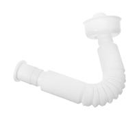 SHINEOFI Tuyau D’évacuation Extensible pour Évier Cuisine Blanc, Tube en Plastique Anti-odeurs Joint D’étanchéité et Cache Décoratif, Siphon de Lavabo pour Salle de Bain, pour Vidange Rapide