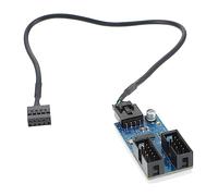 SHINEOFI USB Hub Splitter Pin pour Extenseur De Carte Adaptateur Dual Pin avec Adhésif pour Pc