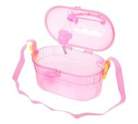 SHINEOFI Valise de Voyage pour Chinchilla et Petits Animaux avec Distributeur, Design Détachable en Abs, Facile à Nettoyer, pour Transport Extérieur Rose
