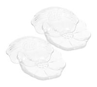 SHINEOFI -Verres en Verre Transparent Lot de 4, Soucoupes à Thé, Protection de Surface pour Maison, Bar et Espace de Travail