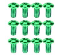 SHINEOFI Vis en Acier Titane Vert M5*10mm pour Rotors de Frein à Disque Vélo, 12pcs, Résistance la Corrosion, Compatibilité Large pour Vélos de Route et VTT