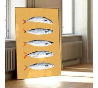 SHINERING 7Colorful Sardine Homard Poisson Océan Affiche Classique Vintage Affiches Hd Qualité Mur Art Rétro Affiches Pour La Maison Décoration Murale A11 60X80Cm Sans Cadre