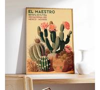 SHINERING Affiche Classique Rétro Mexicaine De Cactus, Peinture Sur Toile, Esthétique, Couleur, Art Mural, Salon, Décoration D'Intérieur, Format A4 40X50Cm Sans Cadre