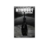 SHINERING Affiche De Bureau Mindset Is Everything, Impression Sur Toile De Motivation, Citation Inspirante, Peinture Sur Toile Pour Décoration De Salle De Maison 50X70Cm Sans Cadre