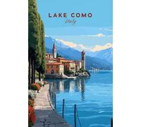 SHINERING Affiche De Paysage De Lac De Côme Et Impression Sur Toile, Tableau D'Art Mural Pour Décoration De Salon Et De Maison 21X30Cm Sans Cadre