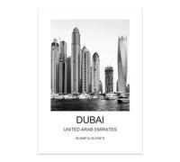 SHINERING Affiche De Voyage En Noir Et Blanc À Dubaï, Art Mural, Peinture Sur Toile Minimaliste Pour Salon, Décoration D'Intérieur 40X50Cm Sans Cadre