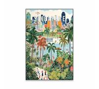 SHINERING Affiche De Voyage Vintage De Paris, France, Imprimés De Villes Célèbres, Buenos Aires, Argentine, Peinture Sur Toile Colorée, Décor De Salle De Lecture Pour La Maison, A5 50X70Cm Sans Cadre