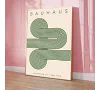 SHINERING Affiche Moderne Abstraite Bauhaus Avec Lignes De Couleur Verte, Affiches Classiques Vintage, Affiches D'Art Murales Rétro Pour Décoration Murale De La Maison, A3 50X70Cm Sans Cadre