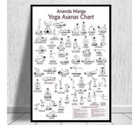 SHINERING Affiche Murale Sur Toile Représentant Un Tableau De Postures De Yoga, D'Ashtanga Et De Santé, Pour Décoration De Salon Ou De Maison, Format A1 40X50Cm Sans Cadre