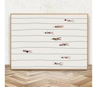 SHINERING Affiches Minimalistes Représentant Des Nageuses Nordiques De Diverses Origines, Sur Toile, Pour Décorer Un Salon Ou Une Piscine. 40X50Cm Sans Cadre