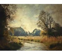 SHINERING Affiches Murales Vintage Représentant Des Paysages Ruraux Sauvages Et Naturels, Imprimées Sur Toile, Peinture À L'Huile, Format A3. Décoration Murale Pour La Maison. 60X80Cm Sans Cadre