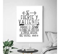 SHINERING Bible En Espagnol, Josué 1:9, Citation De Josué 1:9, Peinture Sur Toile Chrétienne, Affiche, Art Mural Inspirant, Décoration De Salon 60X80Cm Sans Cadre