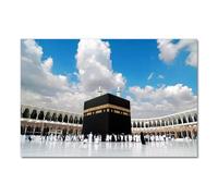 SHINERING Impression Hd De La Mecque, Paysage Sacré Islamique, Peinture À L'Huile, Architecture Religieuse, Mosquée Musulmane, Tableau Mural Pour Salon, Décoration D'Intérieur 60X80Cm Sans Cadre