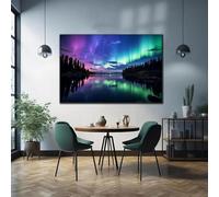 SHINERING Islande Aurores Boréales Paysage Lumières Du Nord Affiche Nature Impression Sur Toile Peinture Art Mural Décoration Intérieure A9 40X50Cm Sans Cadre